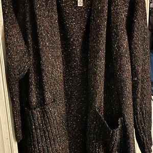 Long knit sweater with pockets, 2x